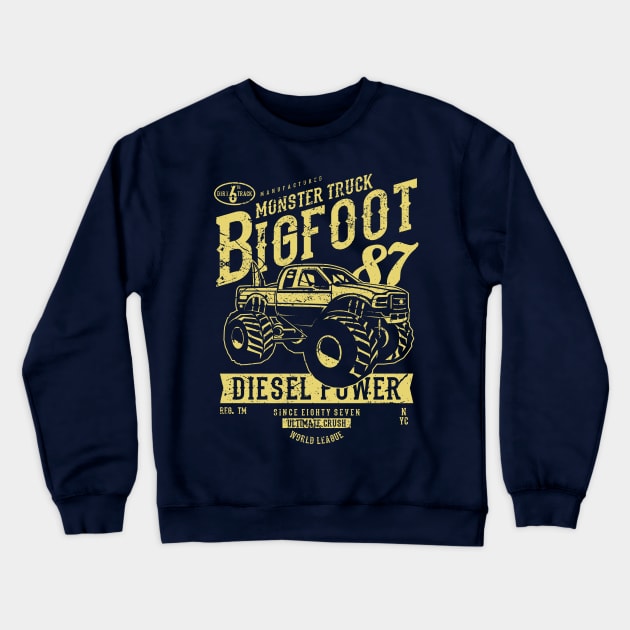 Monster Truck Big Foot Diesel Power 1987 Crewneck Sweatshirt by JakeRhodes